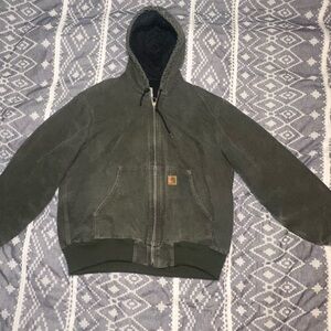 Carhartt Olive Green Zip-Up Jacket